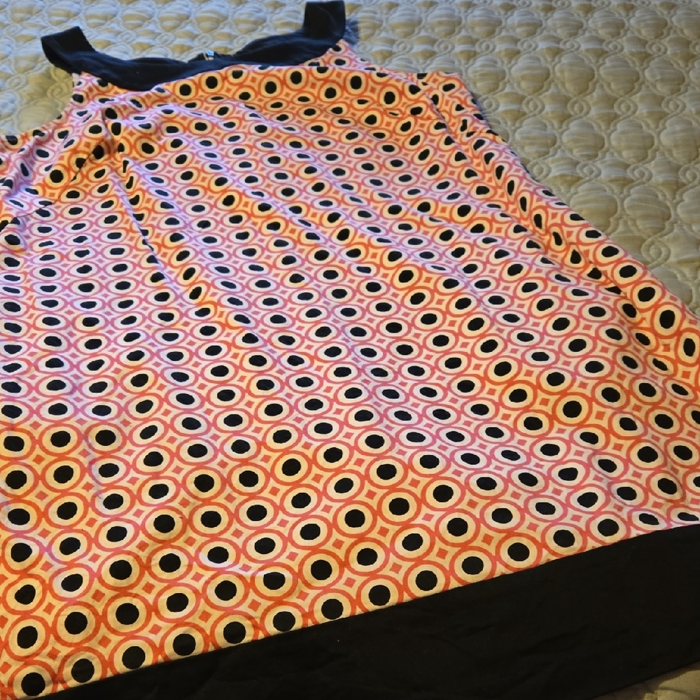 New York & Company Multicolor Geometric Cotton  Dress